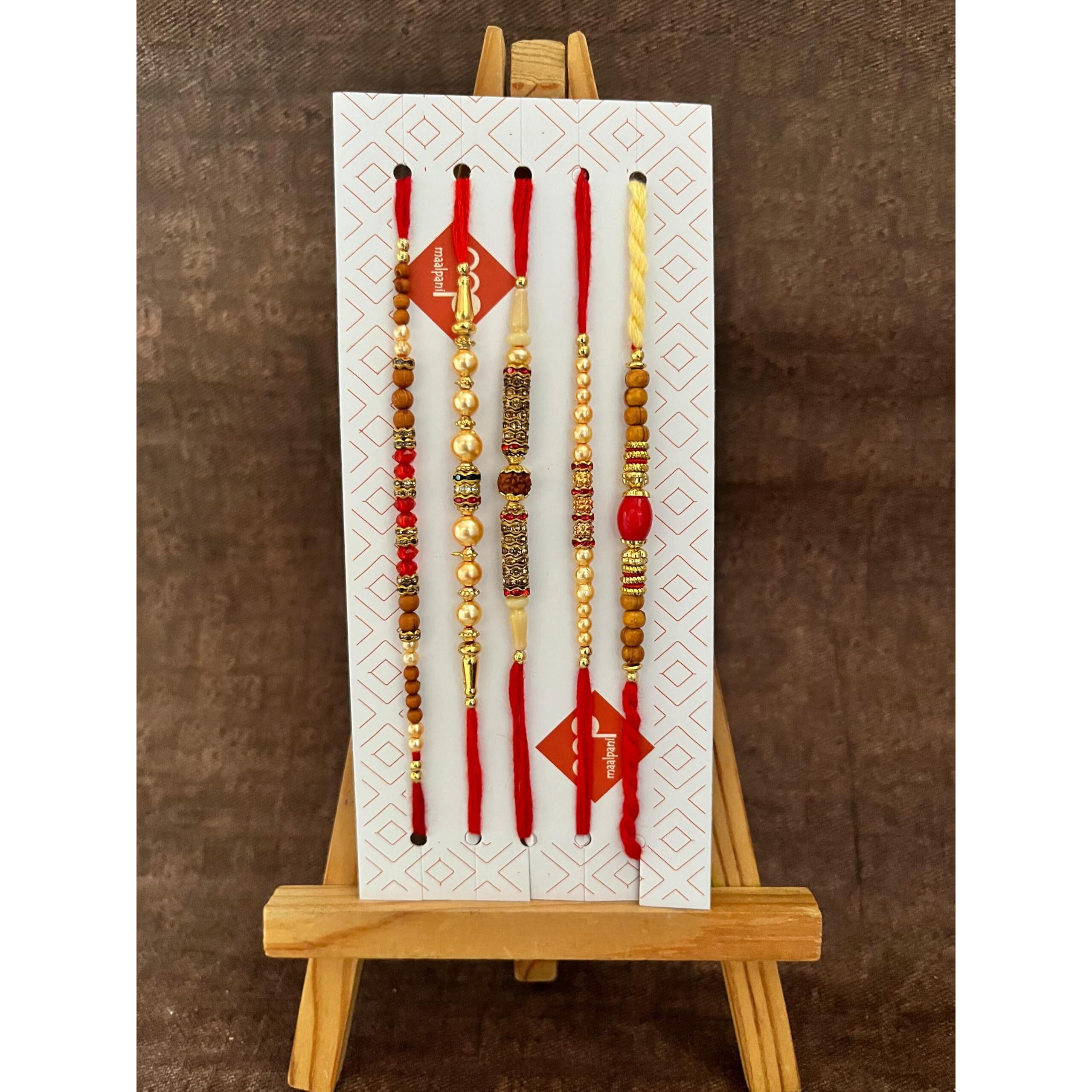 Maalpani Rakhi Chocolate Pack | Rakhi Set Of 5 With Celebration Chocolate Box | D5042C