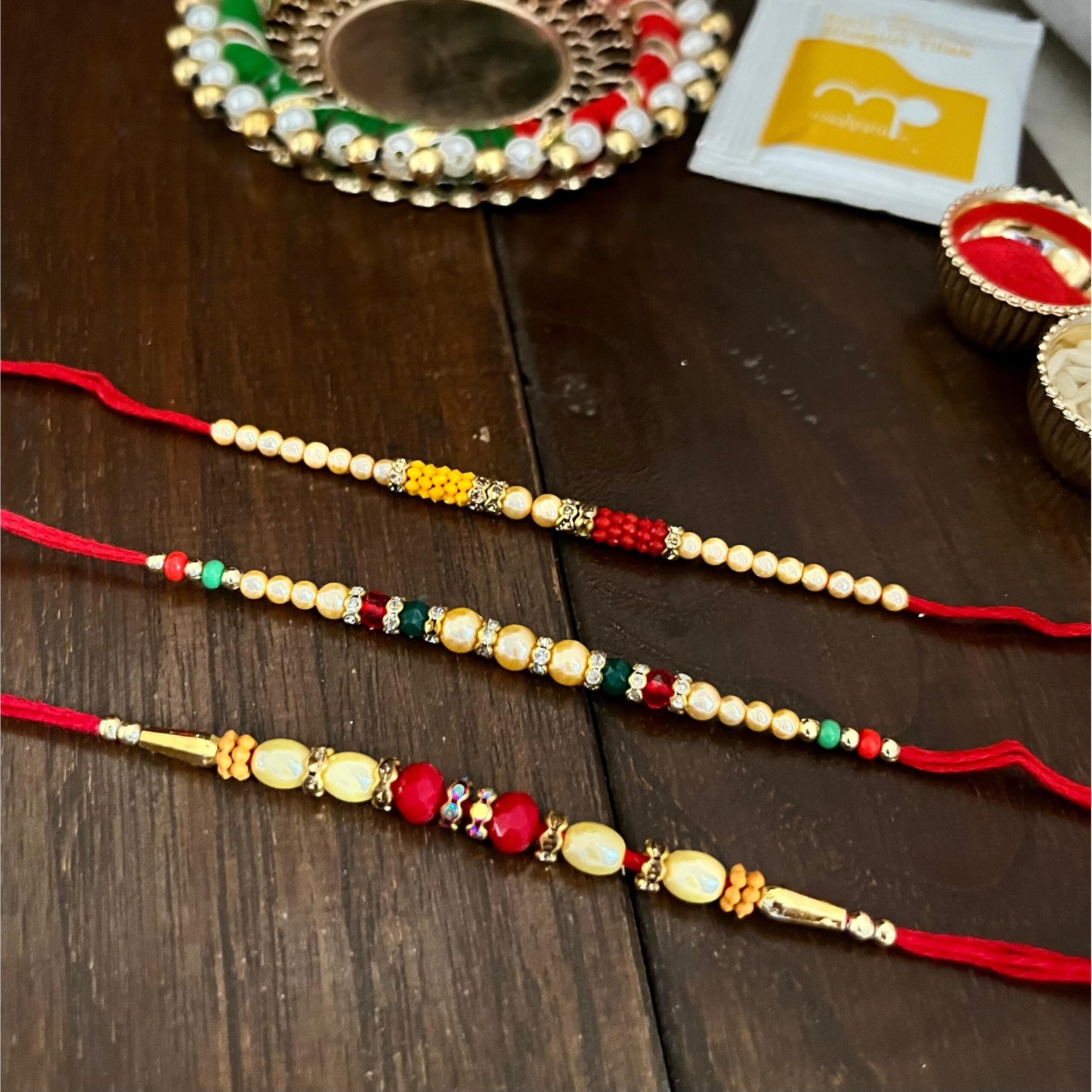 Maalpani Set of 3 Rakhi and Dry Fruit Combo Pack | Rakshabandhan Festival Dry Fruit Gift Hamper