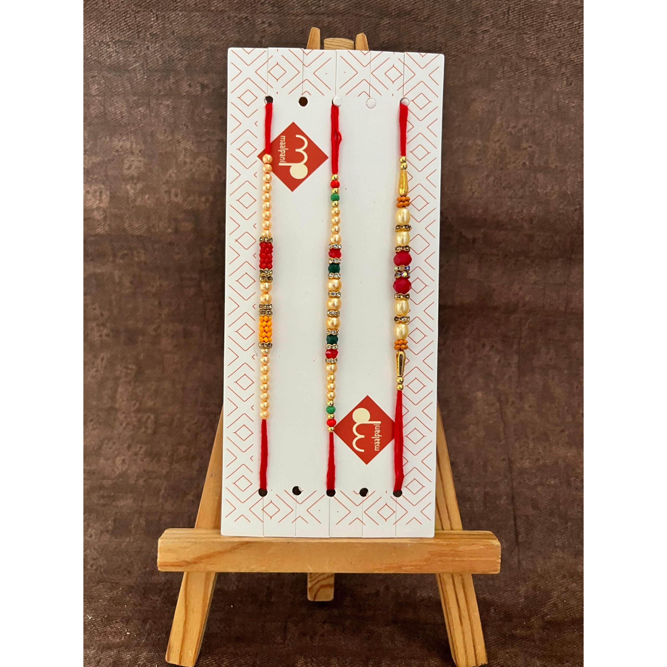 Maalpani Set of 3 Rakhi and Dry Fruit Combo Pack | Rakshabandhan Festival Dry Fruit Gift Hamper