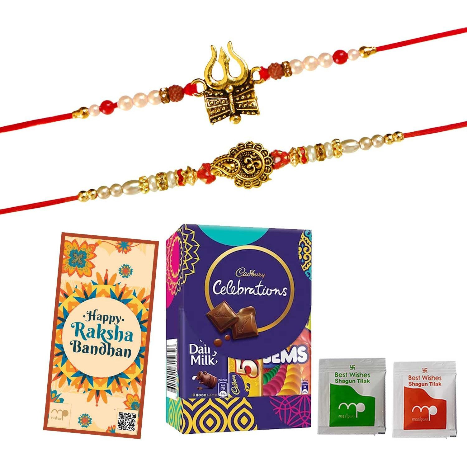 Maalpani Rakhi Chocolate For Brother Bhaiya - Rakhi and Chocolate Gift Hamper - Rakhi Gift Hamper Celebration Box Pack