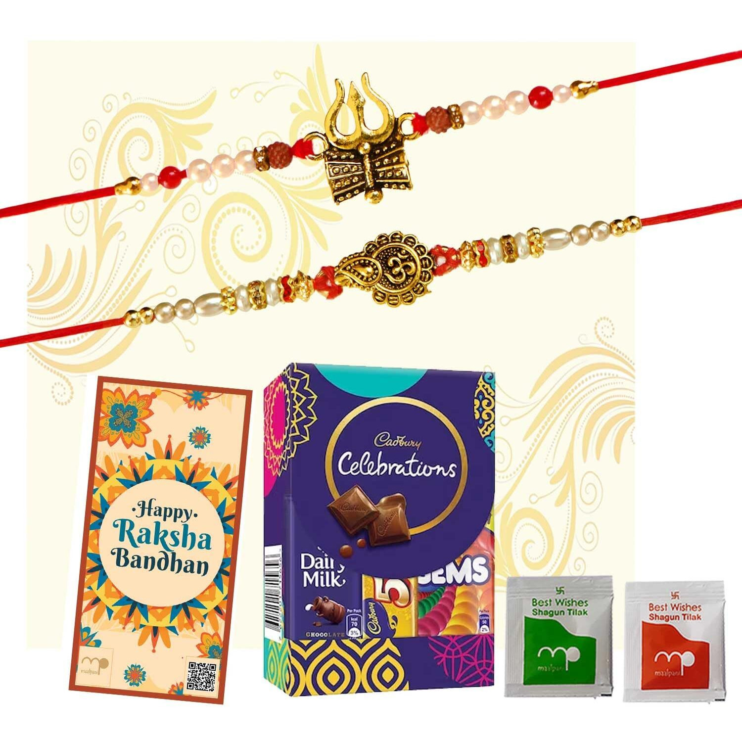Maalpani Rakhi Chocolate For Brother Bhaiya - Rakhi and Chocolate Gift Hamper - Rakhi Gift Hamper Celebration Box Pack