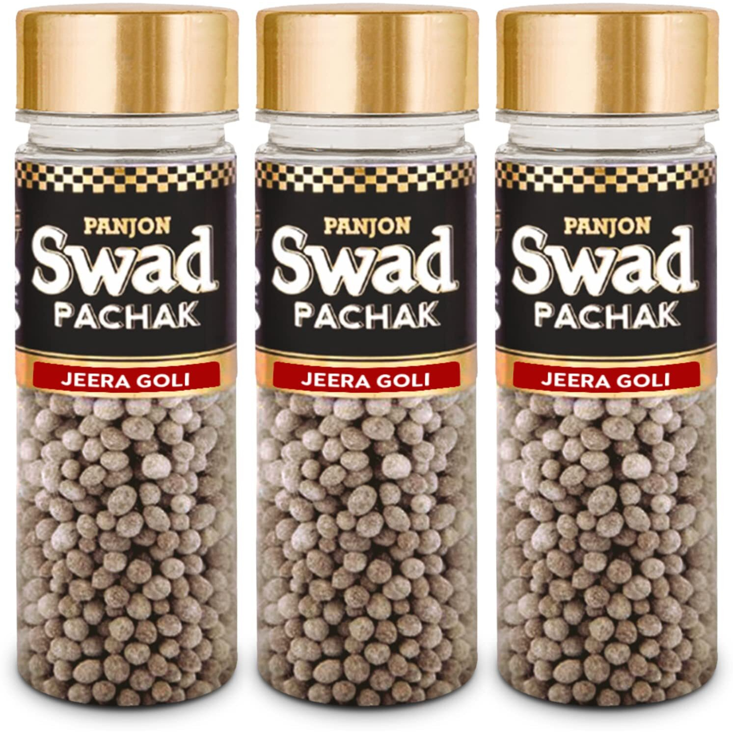 Panjon Swad Jeera Goli Mukhwas (Pack Of 3 X 140 Grams) | Digestive Mouth Freshener | Hygienically Packed Traditional Pachak | Tasty Mouthfresheners | After-Meal Snack | Dry Mukhwas