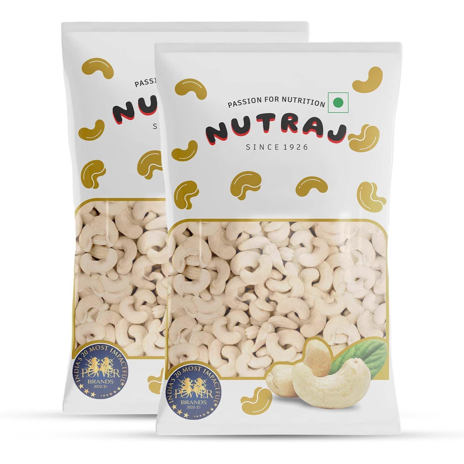 Nutraj Premium Whole Cashew Nuts 400g (200g x 2), Dry Fruit Nutritious, Healthy Snacks - Rich in Nutrients, Protein, Fiber, Vitamins