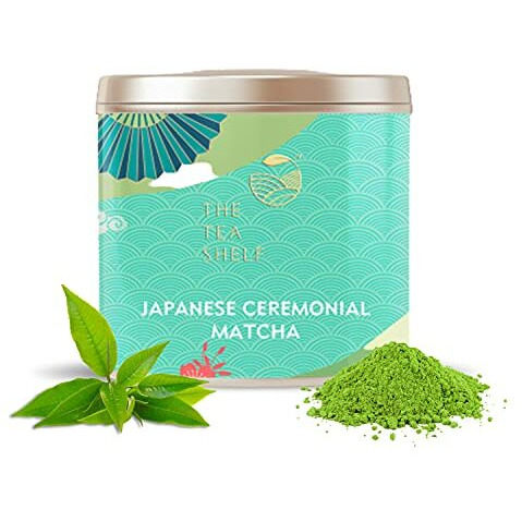 The Tea Shelf, Japanese Premium Ceremonial Matcha Tea Powder | 100% Authentic | Rich Antioxidants, Natural Energy | Authentic Matcha Tea Sourced From Shizuoka| Ideal for Lattes & Smoothies - 30g
