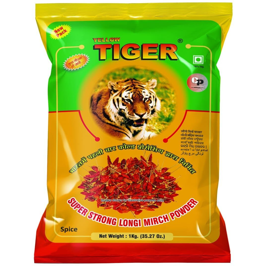 Yellow Tiger Brand - Longi MIrch Powder | Birds Eye Chilli|Kanthari Mulaku | Thai Chilli | Jeerige Menasu (1)