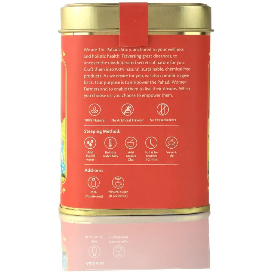 The Pahadi Story Masala Chai 175gm | Pack Of 2 | Loose Leaf | 100% Natural Ingredients | |Aromatic| Premium Assam black CTC blended with royal Indian Spices|