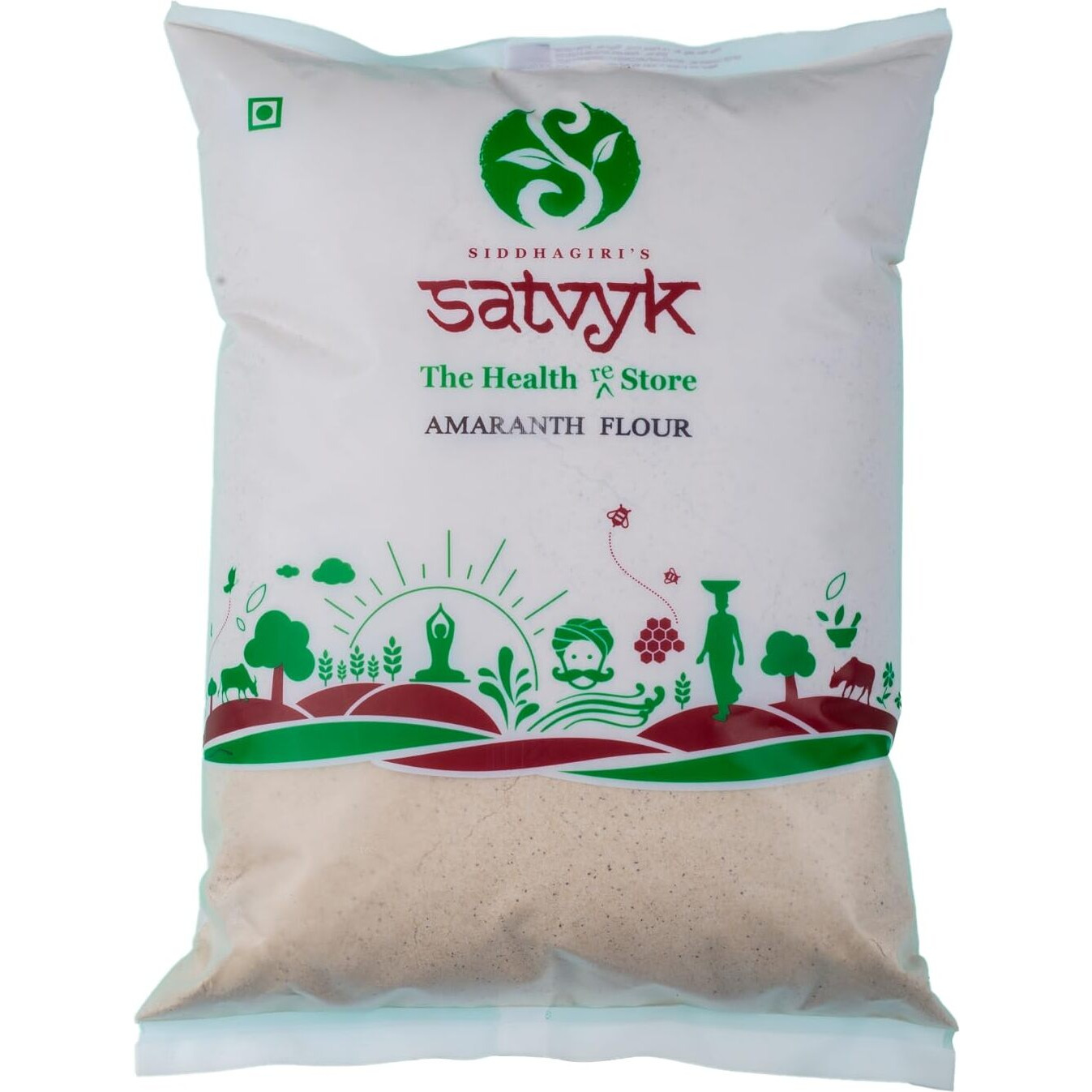 S Siddhagiris SATVYK THE HEALTH re STORE Organic Amaranth Flour - (500gm) - Stoneground Rajgira Atta | Gluten-Free | Vrat - Upwas ka Rajgeera Atta | Fresh Amaranthus Flour