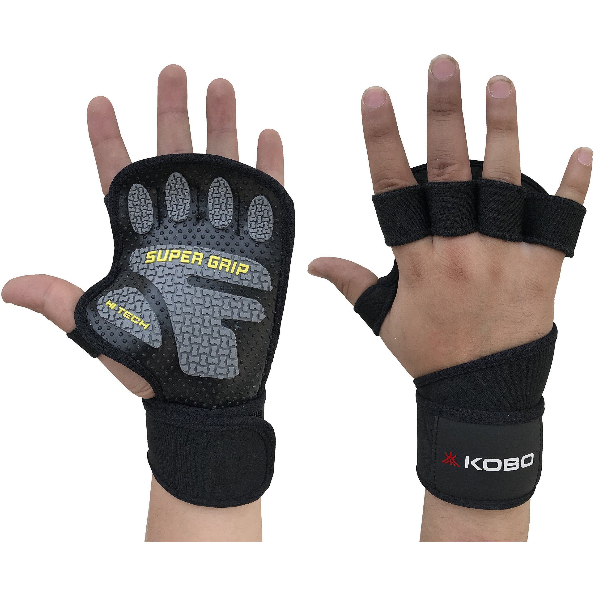 Kobo WTG-22 Lycra-Spandex Gym Gloves, X-Large (Black)