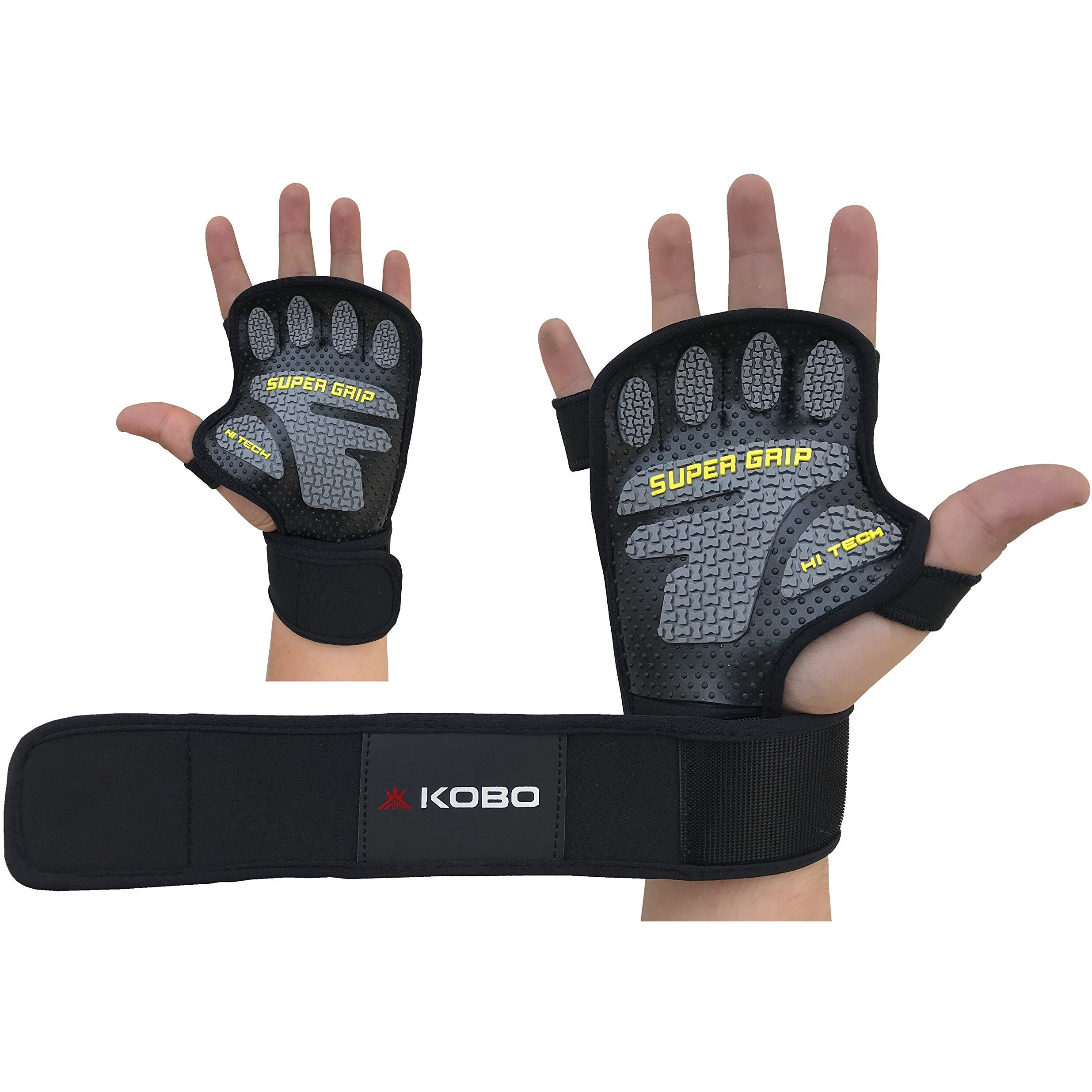 Kobo WTG-22 Lycra-Spandex Gym Gloves, X-Large (Black)