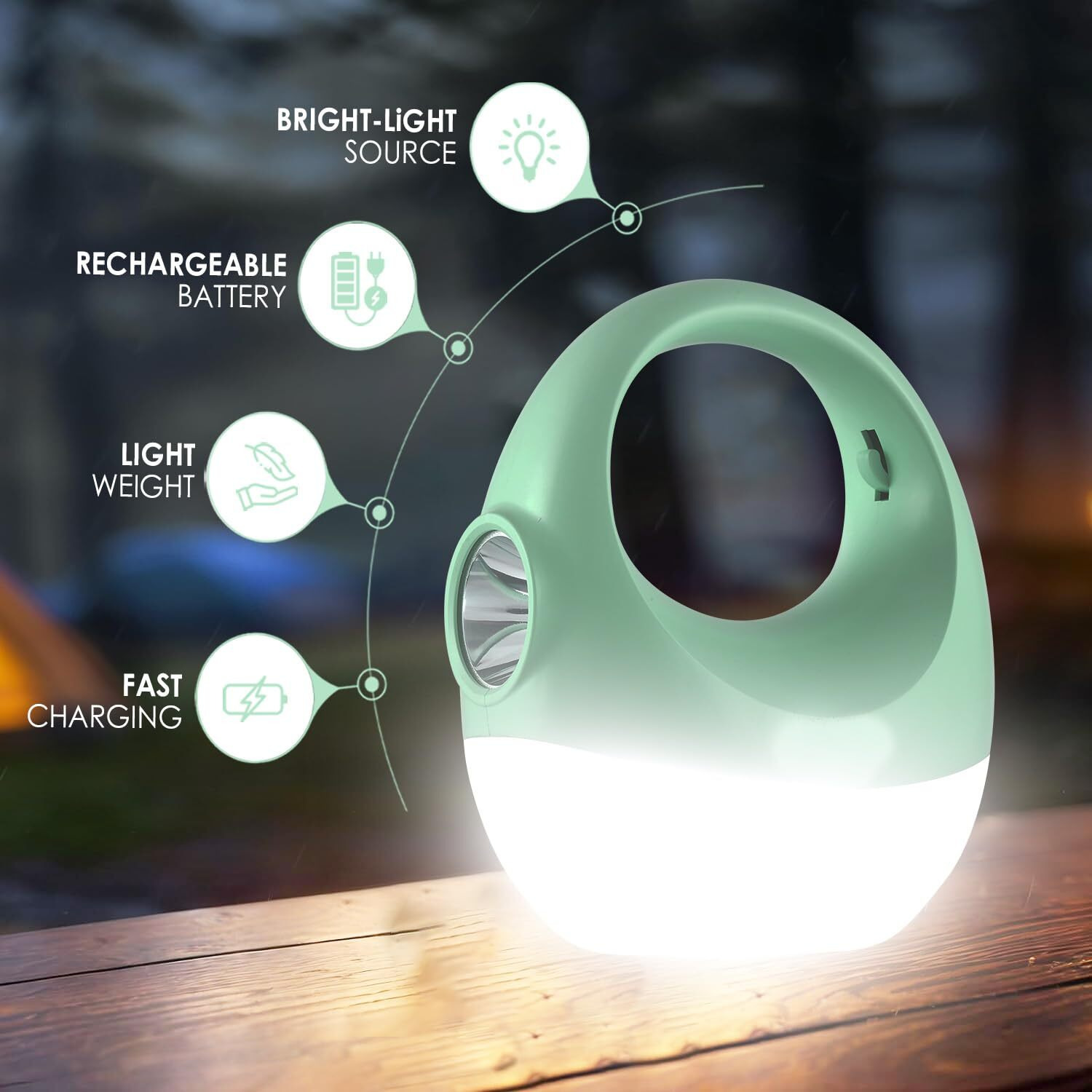 Gesto 20W Emergency Lights Rechargable  Portable Led Light With Adjustable Brightness| Laltern Lamps Upto 8 Hrs Backup |Wall Hanging Battery Operated light | Indoor Outdoor Use Trekking,Camping Light