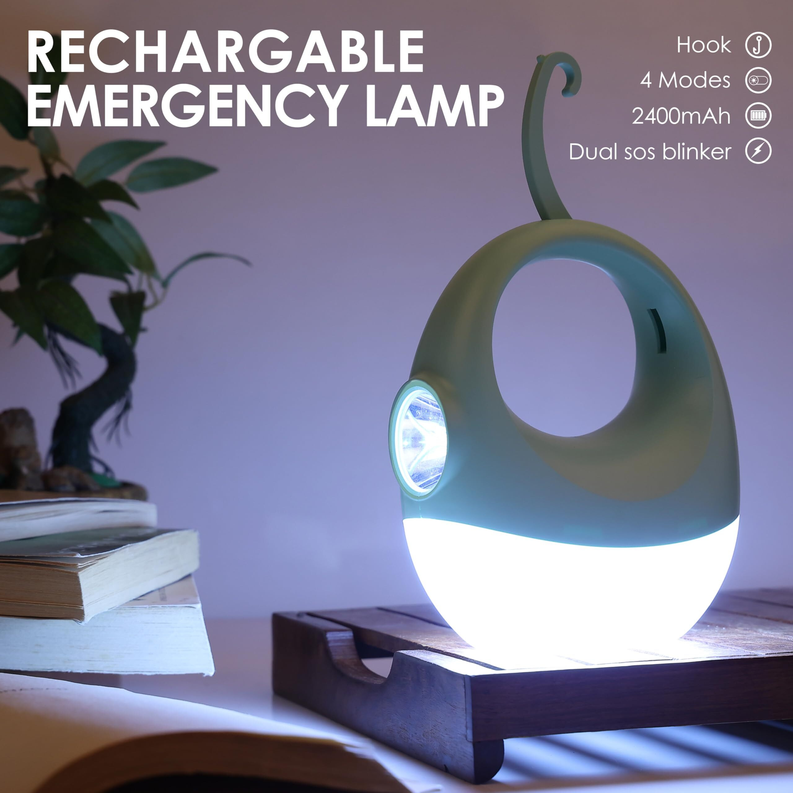 Gesto 20W Emergency Lights Rechargable  Portable Led Light With Adjustable Brightness| Laltern Lamps Upto 8 Hrs Backup |Wall Hanging Battery Operated light | Indoor Outdoor Use Trekking,Camping Light
