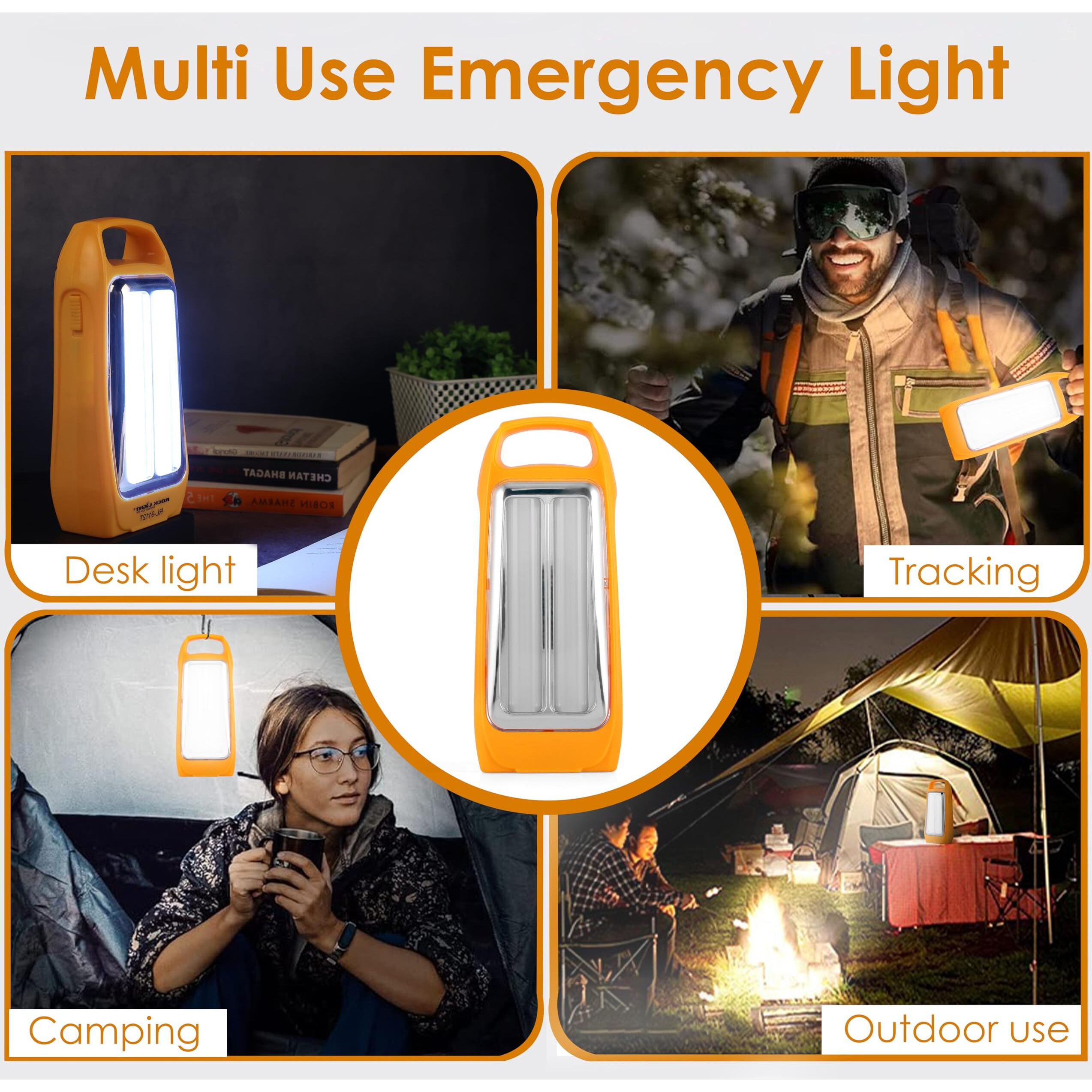 Gesto 20W Emergency Lights Rechargable Portable Led Light - Laltern Lamps Upto 8 Hrs Backup | Wall Hanging Rechargeable Battery Charging Light | Rechargeable Torch light for Trekking,Camping Light