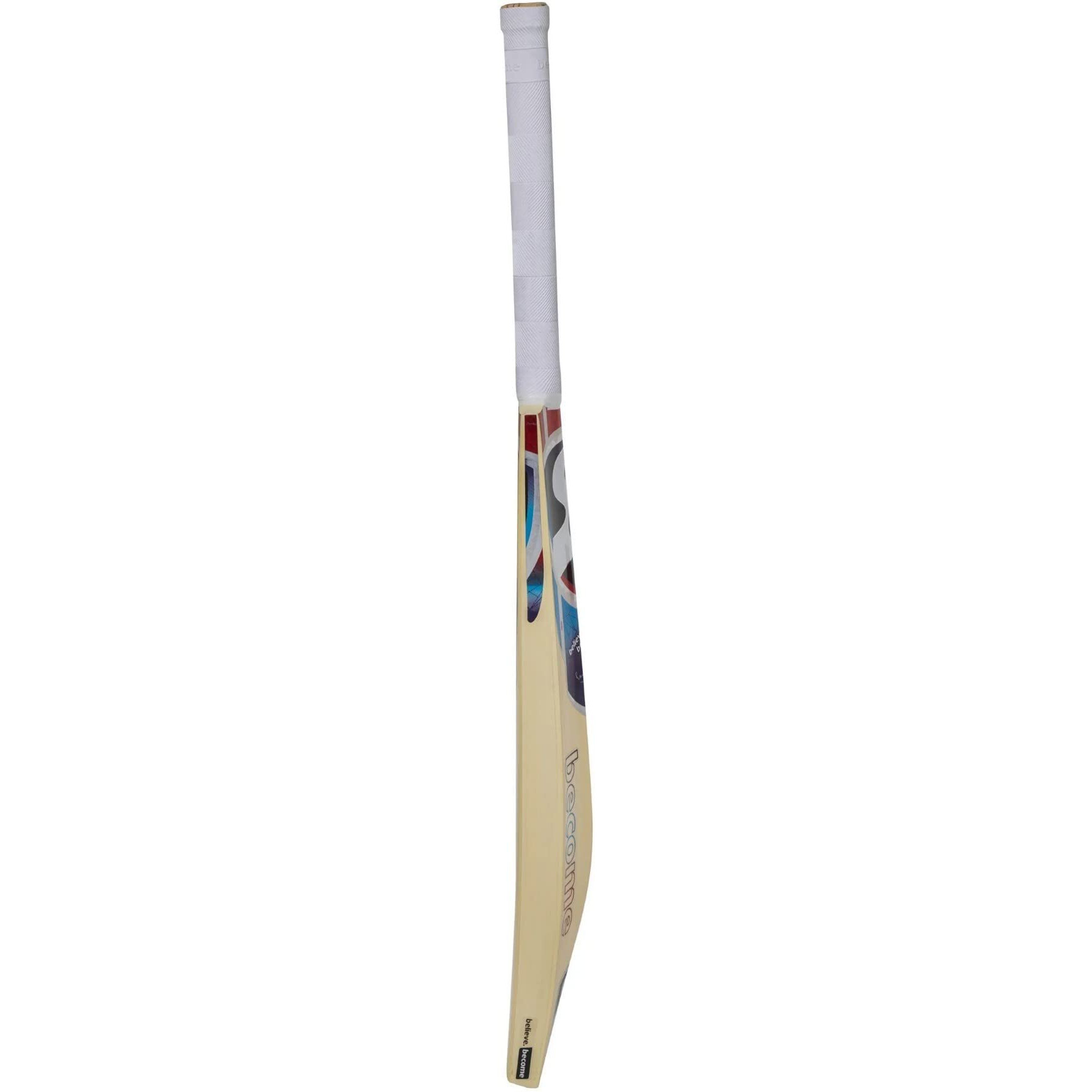 SG Max Cover Kashmir Willow Cricket Bat for Leather Ball (Beige/Red, Size Size 5)