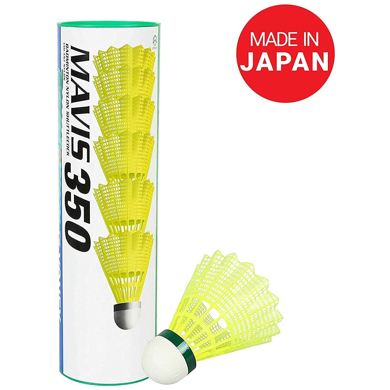 Yonex Mavis 350 Green Cap Nylon Shuttlecock (Yellow)