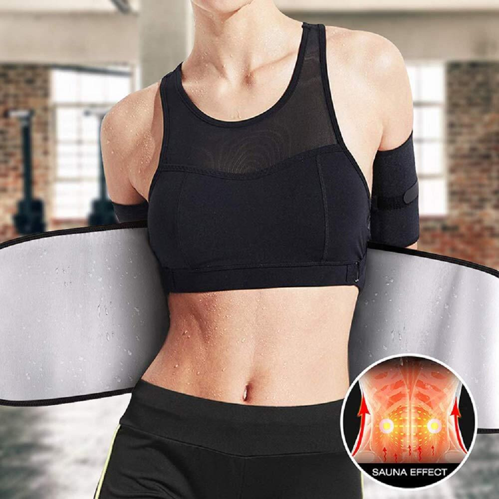 obliq Sweat Slim Belt with Mobile Holder for Men & Women Waist Stomach Shaper Fitness Yoga Wrap Unisex Weight Loss Back Pain Gym Running Travel Tummy Workout (Large (Upto 39 Inches)) Black
