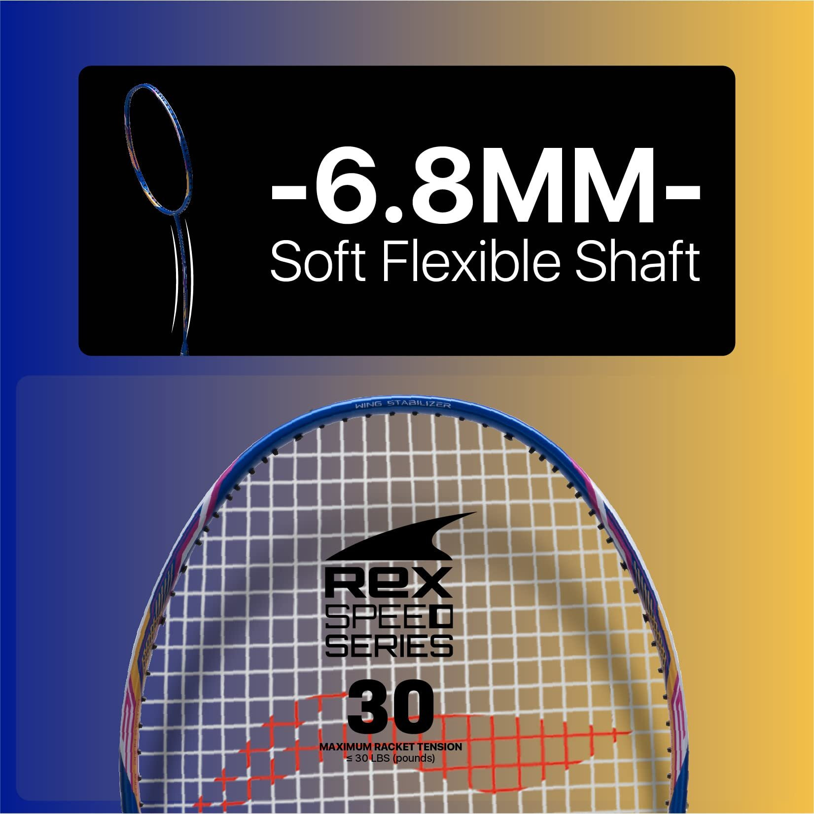 Li-Ning Tectonic 3R Strung Carbon Fibre Badminton Racket (Blue/Gold/Pink) with Free Full Cover