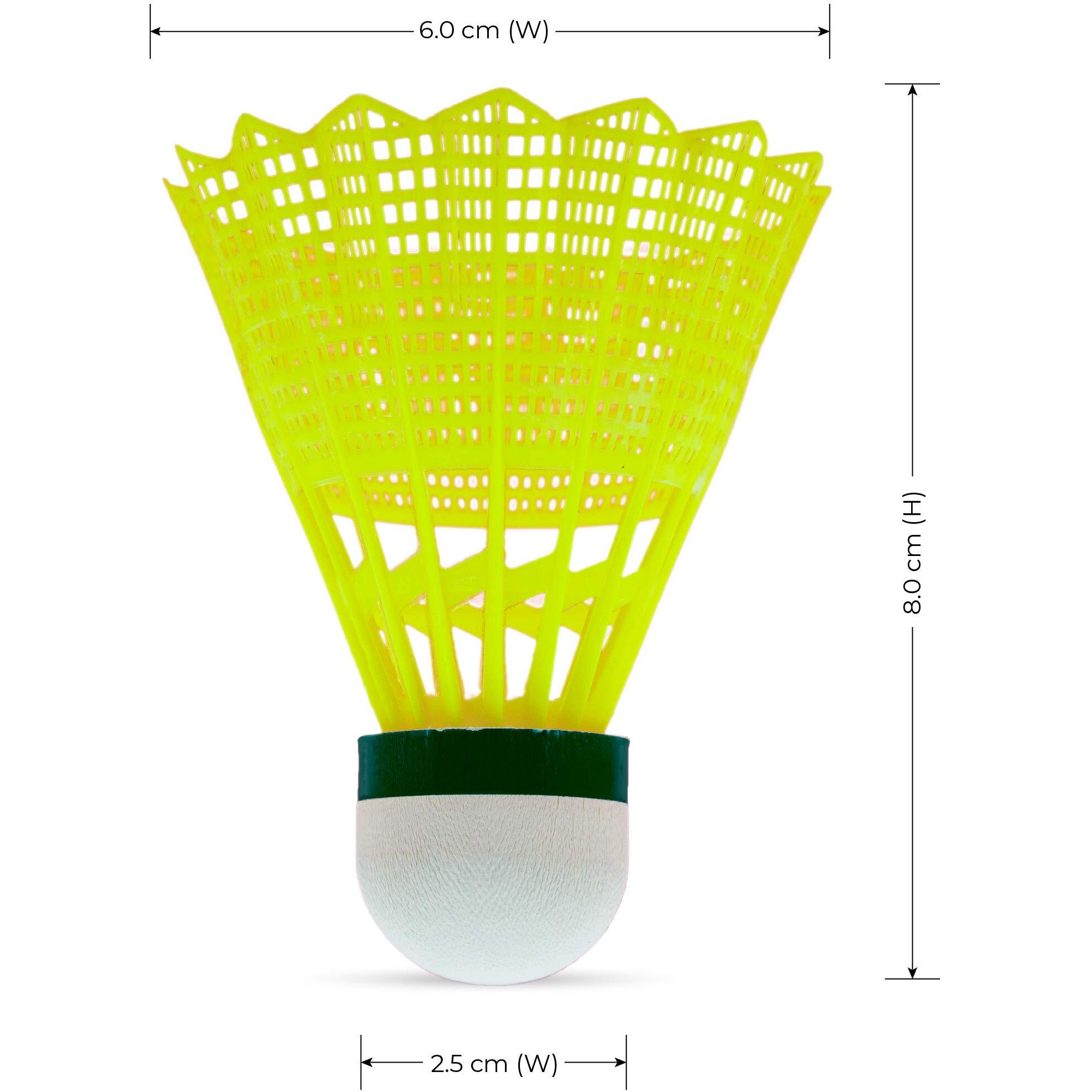 Li-Ning Swift X100 Nylon Badminton Shuttlecock (Yellow, Slow Speed) | Durable Performance | Hybrid Base Cork