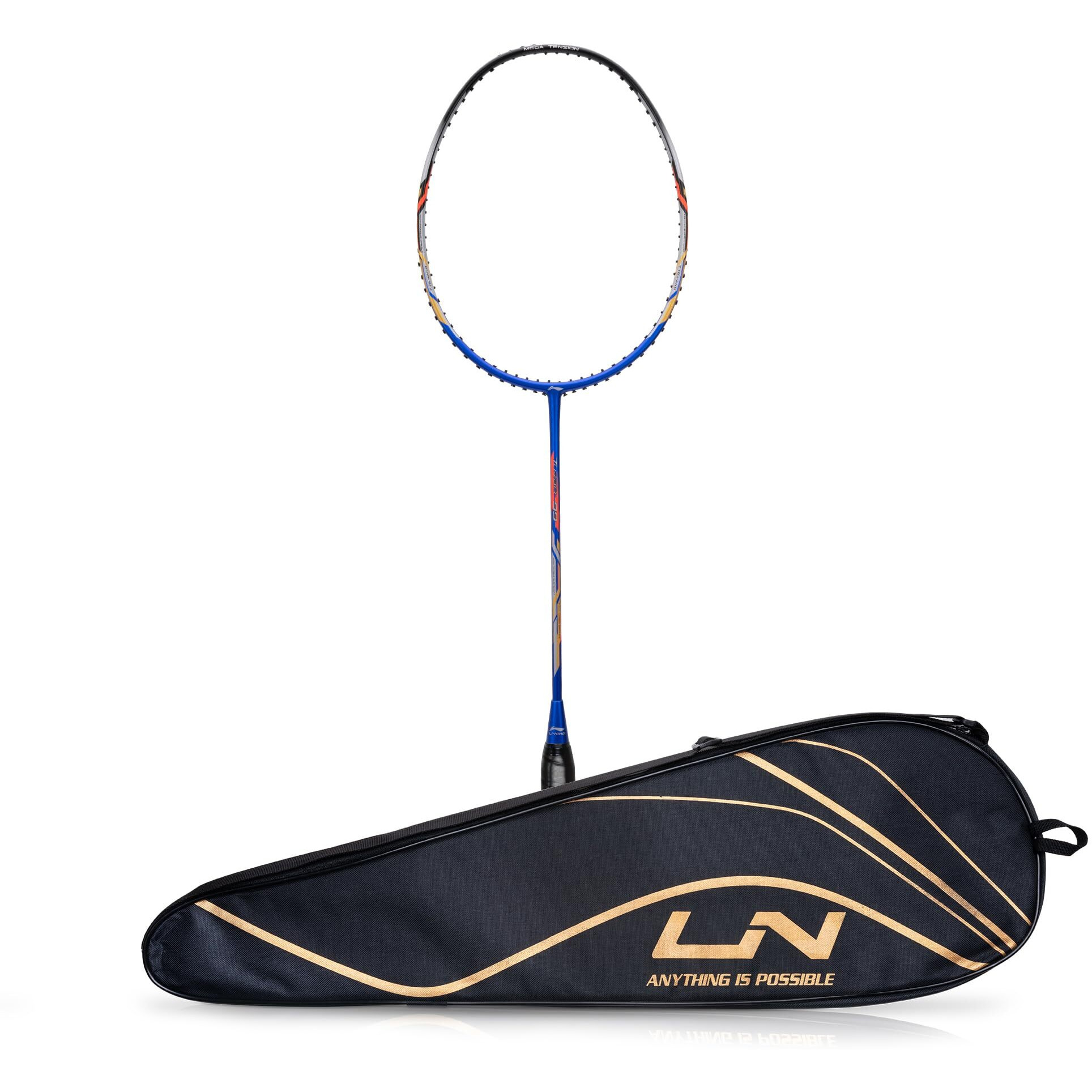 Li-Ning Turbo 99 Unstrung Carbon Fiber Badminton Racket with Free Full Cover (Blue/Black, Weight 84 gm)