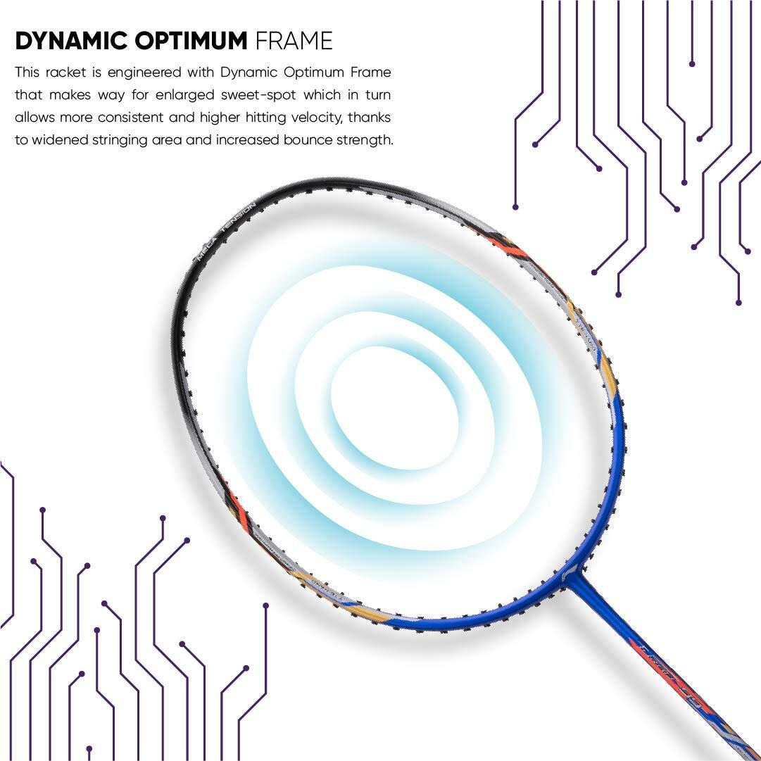 Li-Ning Turbo 99 Unstrung Carbon Fiber Badminton Racket with Free Full Cover (Blue/Black, Weight 84 gm)