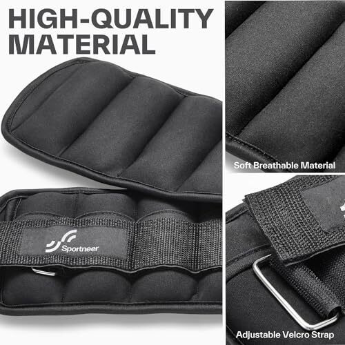 Sportneer Ankle Weights, 0.45-3.15kg Adjustable Ankle Weights Wrist Straps for Fitness, Walking, Running, Jogging, Exercise, Gym, Workout, Each 0.23-1.6 Kg, 2 Pack 0.45-3.15kg