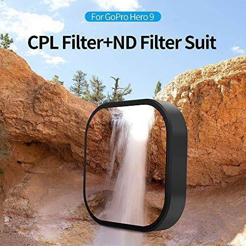 TELESIN 4-Pack Lens Filter CPL ND8 ND16 ND32 Compatible for GoPro Hero 10/9 Black, Neutral Density and Polarizing Lens Filter Kit Lens Protector for Go Pro 10/9 Accessories