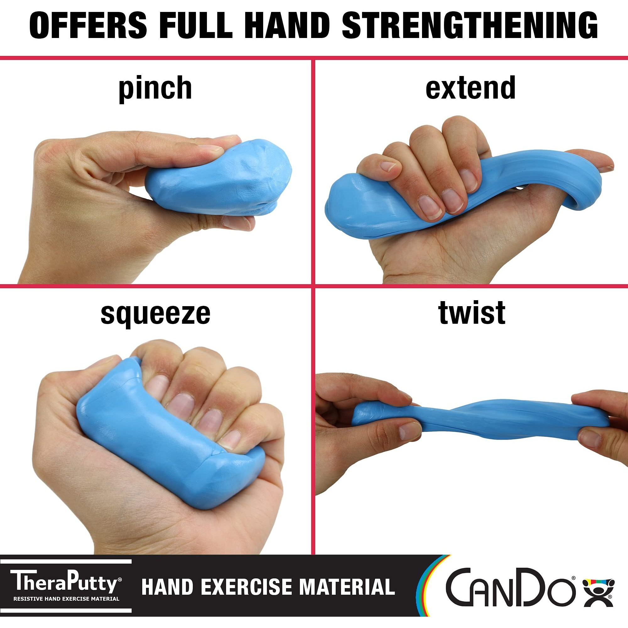 CanDo 10-0903 TheraPutty Standard Hand Exercise Putty, Firm, 2oz