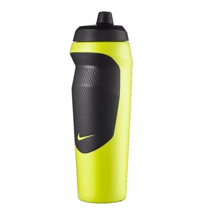 Nike Rubber Hypersport Bottle 20 Oz (Atomic Green/Black/Black/Atomic Green), 600 Milliliter - 600 Ml