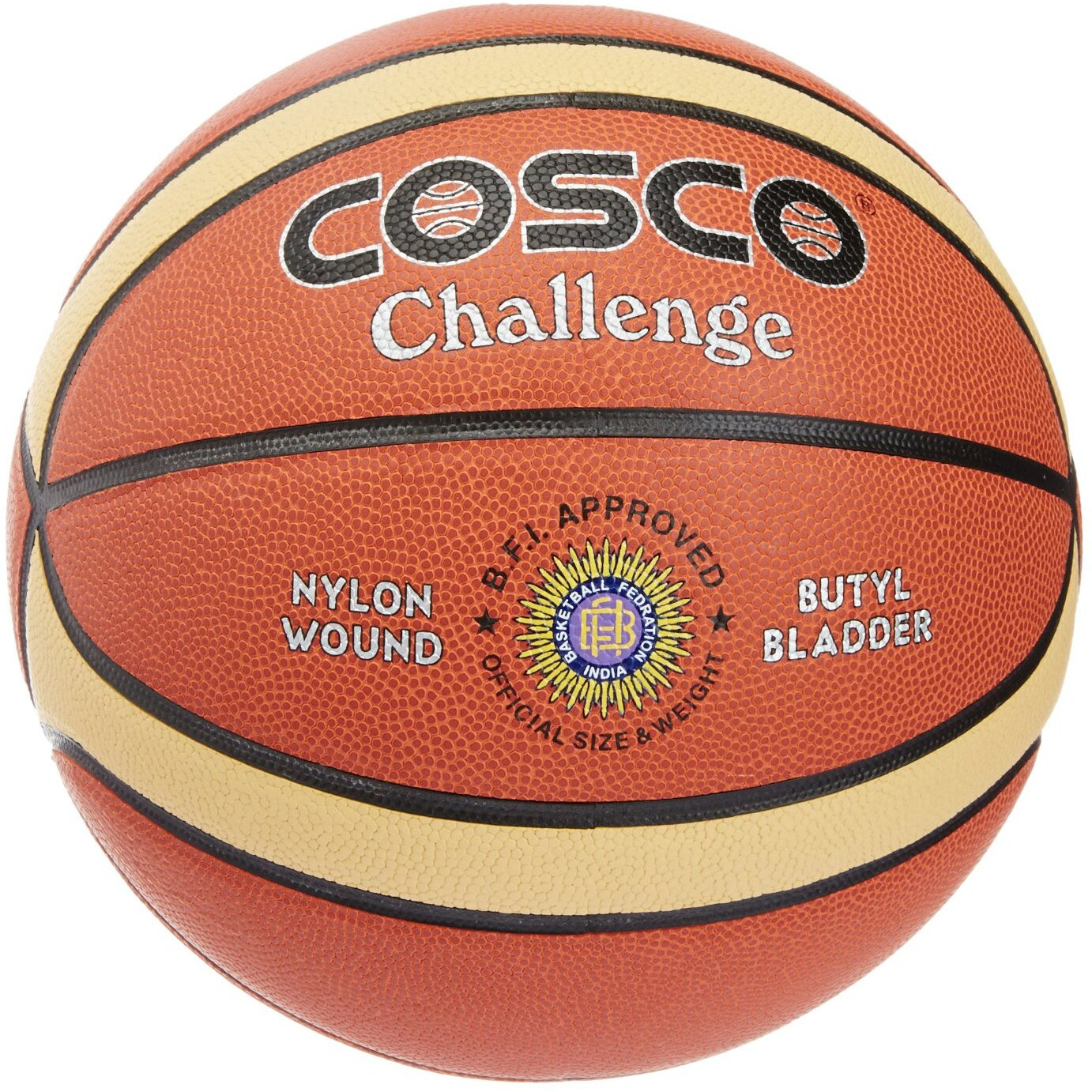 Cosco Leather Challenge Basket Ball (Orange, Size 7 )