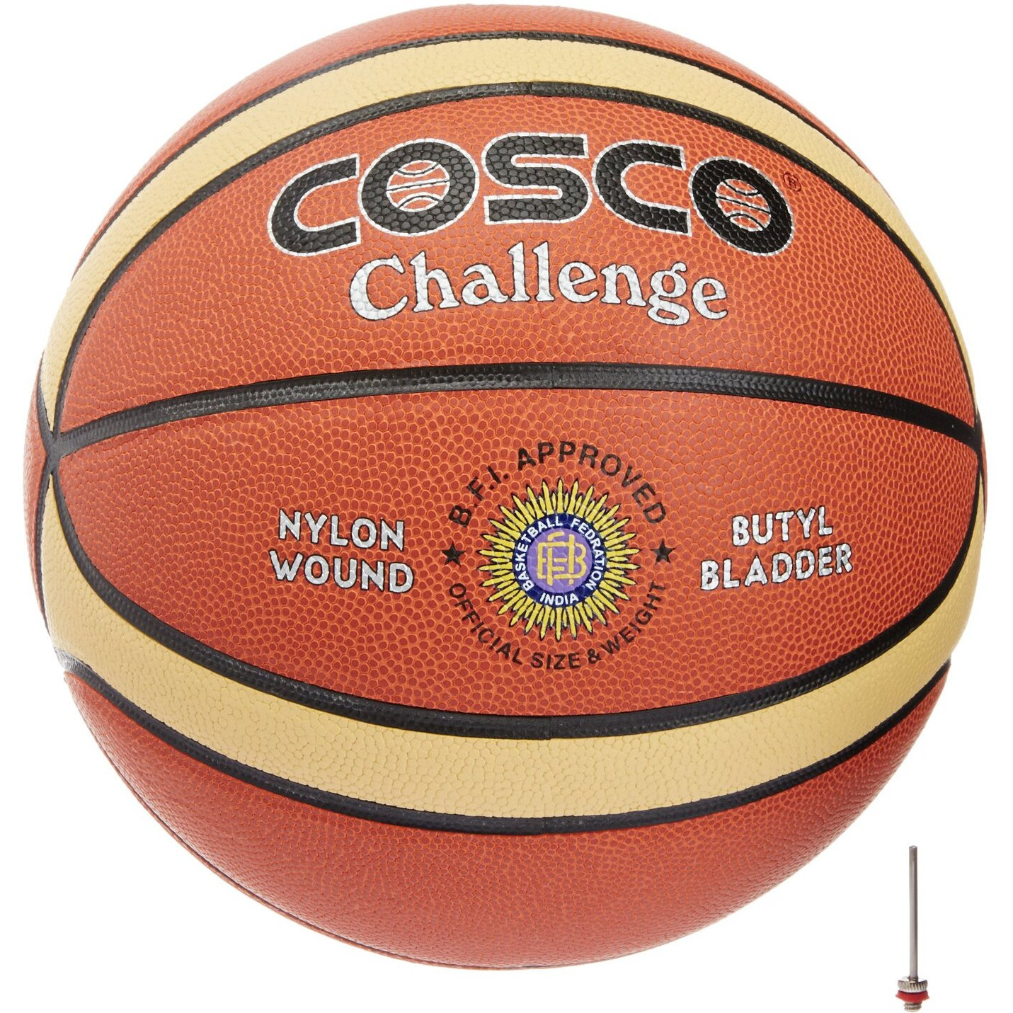 Cosco Leather Challenge Basket Ball (Orange, Size 7 )