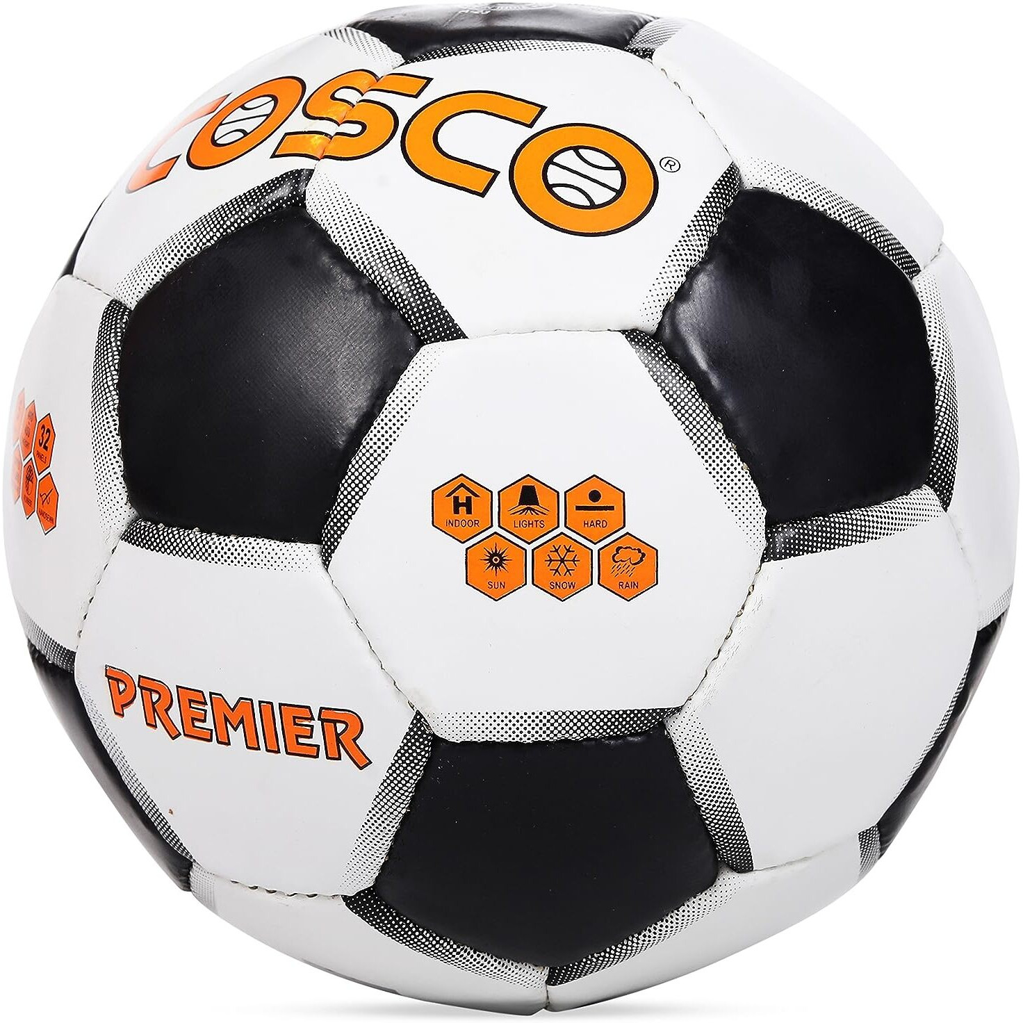 Cosco Premier Rubber Football, Size 5 (Multicolour, Soccer)