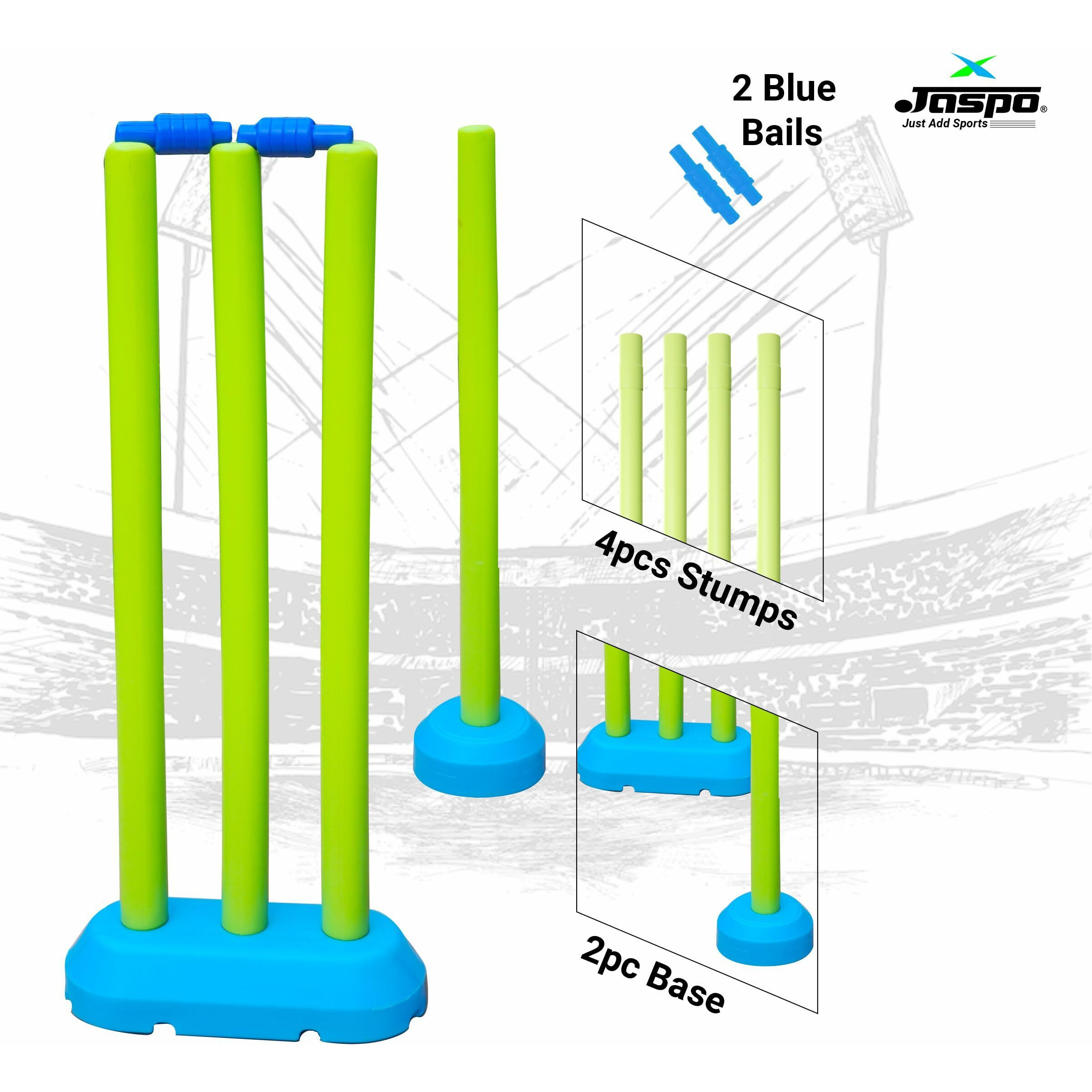 Jaspo Cricket-Kid Complete Cricket Set, Kids Perfect Introduction To Cricket, Young Players,Plastic Bat, Practice & Initial Training Of Beginners & Learners (Size-3 (Age 5 To 10 Yrs)) - Multicolor