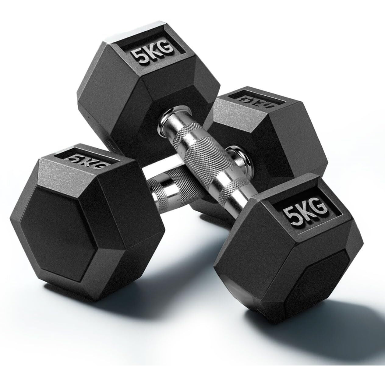 SLOVIC Dumbbells Set for Home Gym | 5 kg Dumbbells Set of 2 | Fitness Gym Dumbbell set for Home Workout | Anti Skid rubber Dumbbell set | Weights for Workout