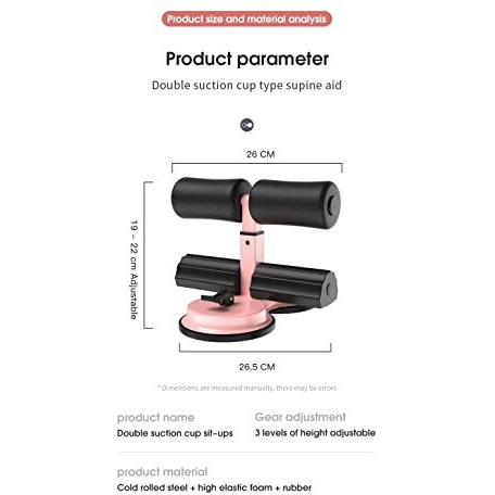 ZIVIK Upgraded Double Suction Cups Sit Up Bar,Portable Sit-Up Assistant Device,Fixed Foot Abdominal Muscle Trainer Device, Portable Sit Up Bar with Foam Padded for Floor, Abs Home Workout(Black)