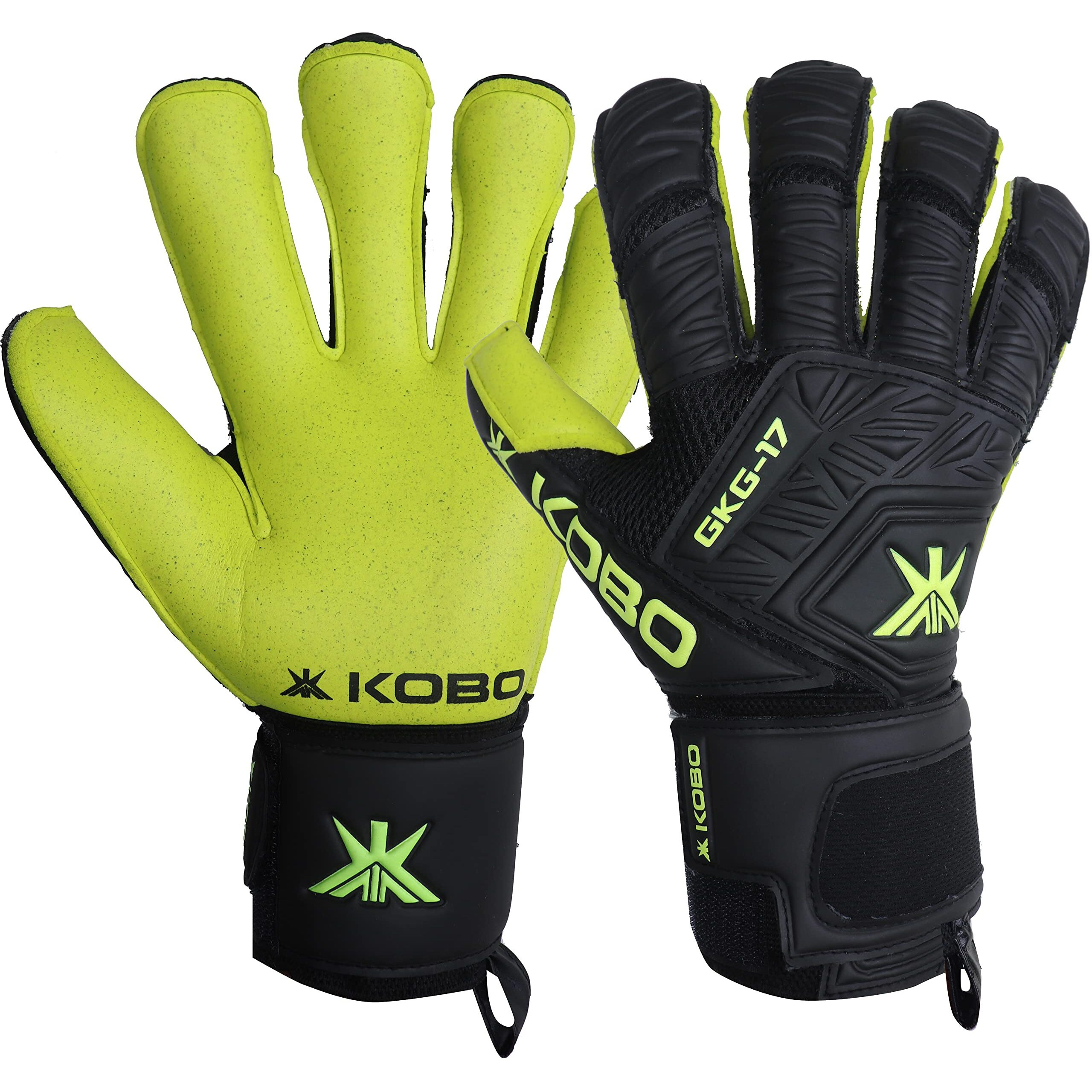 Kobo Hybrid 7.5 Latex Football Goal Keeper Gloves (Green)