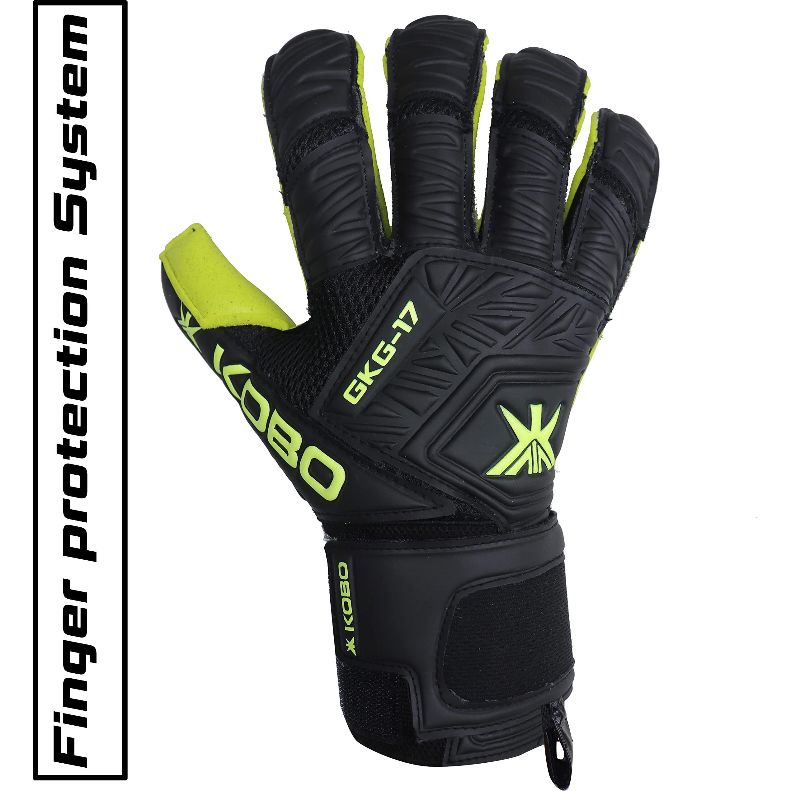Kobo Hybrid 7.5 Latex Football Goal Keeper Gloves (Green)