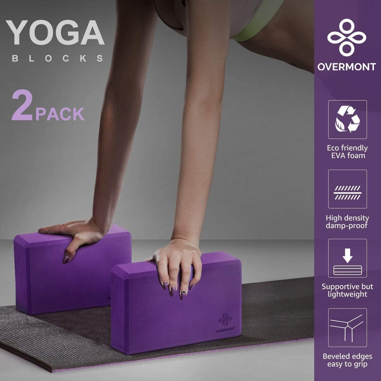 KLIFFOO Yoga Blocks High Density Foam Yoga Block Bricks Set of 2 For Men Women, EVA Foaming Bricks Pilates Fitness Stretching Aid Balance Health Sports Gym Exercise Block Odour Resistant and Moisture-Proof