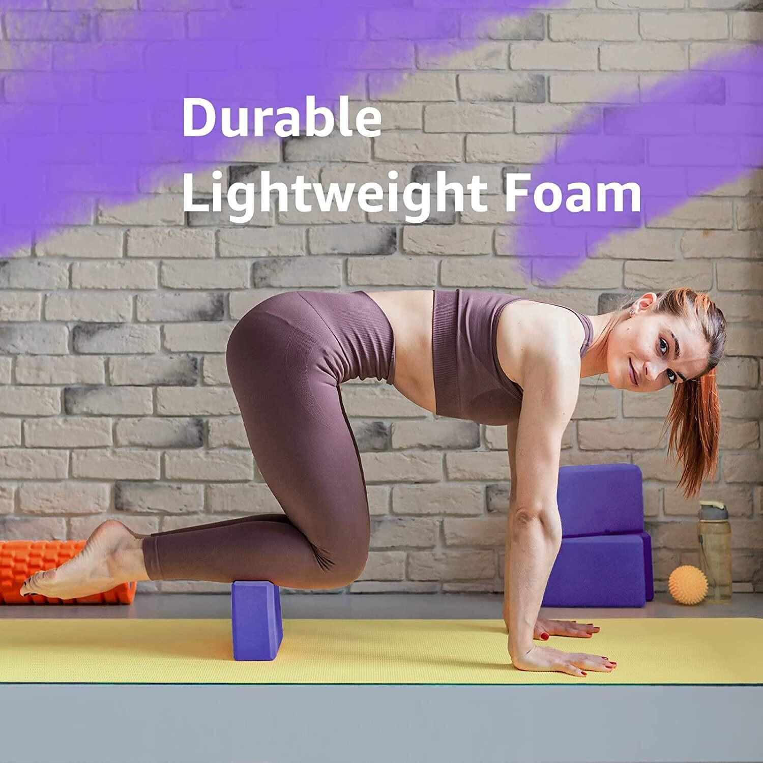 KLIFFOO Yoga Blocks High Density Foam Yoga Block Bricks Set of 2 For Men Women, EVA Foaming Bricks Pilates Fitness Stretching Aid Balance Health Sports Gym Exercise Block Odour Resistant and Moisture-Proof