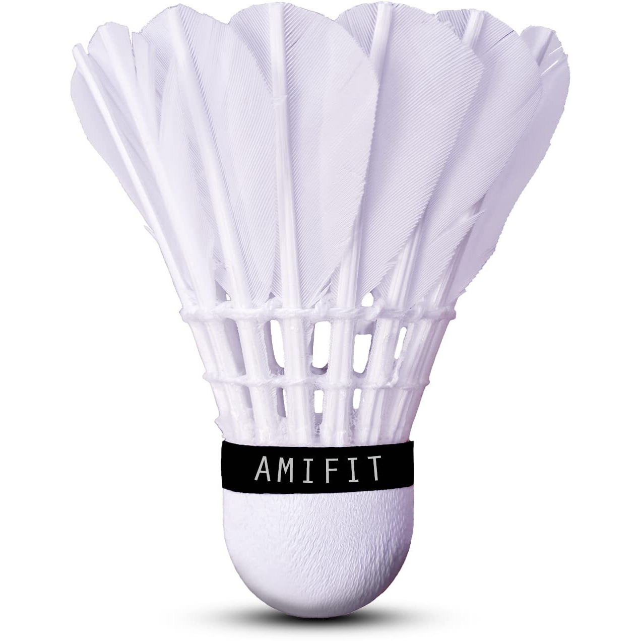 AMIFIT Steller Gold Series Feather Shuttlecock, Pack of 10 (White)