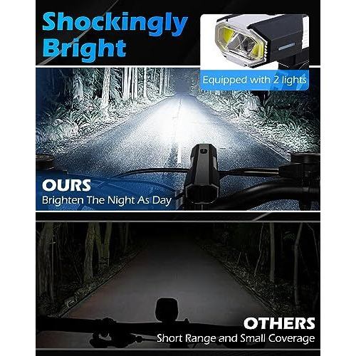 Linist Bicycle Lights - Rechargeable Type-C, 700 Lumens Front and Rear Cycling Light Set with 6+4 Modes, Anti-Dazzle Design for Night Riding
