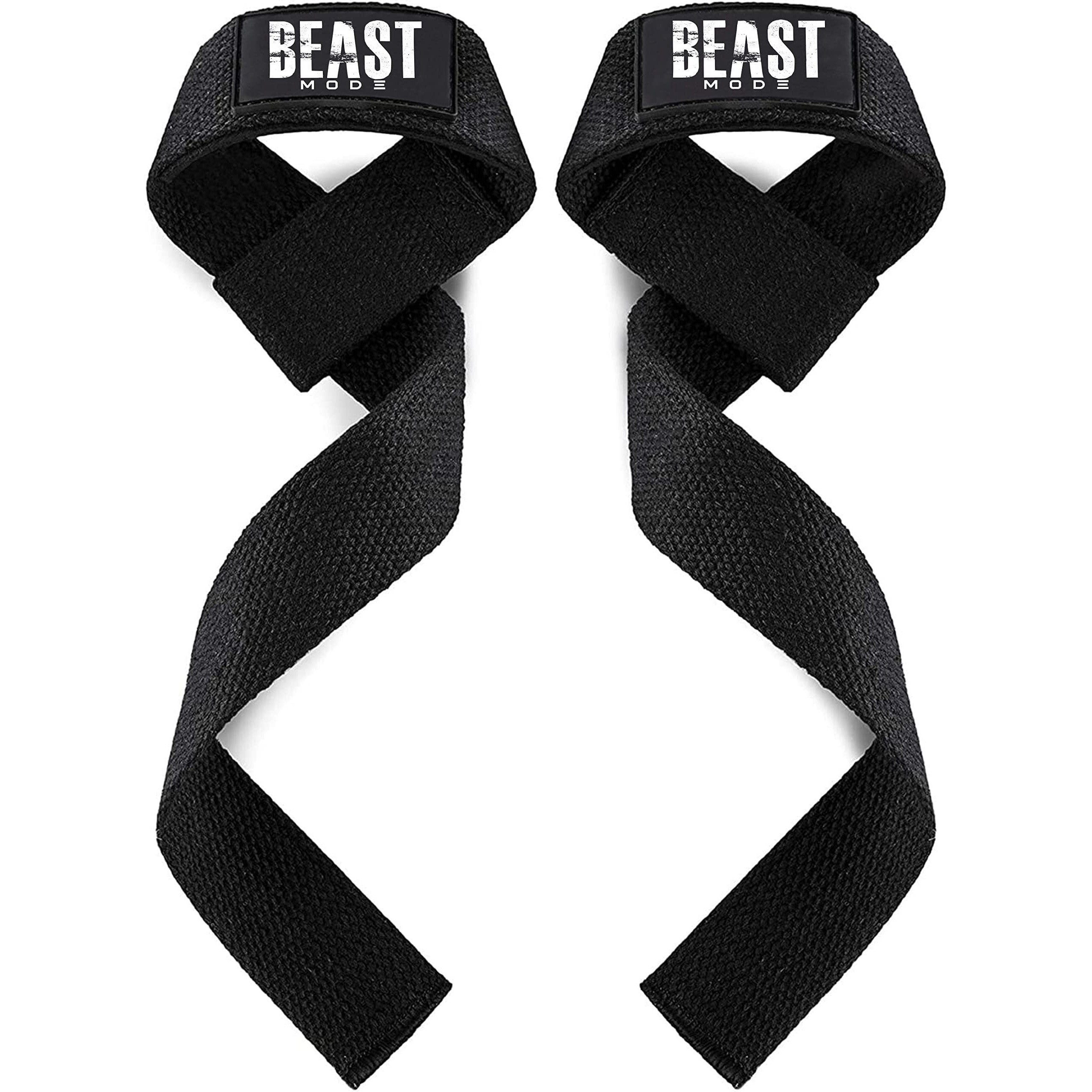 STEIGEN Fitness Exercise Nylon and Rubber Wrist Wrap Bands, Deadlift Straps Wrist Support for Gym (Beast Mode)