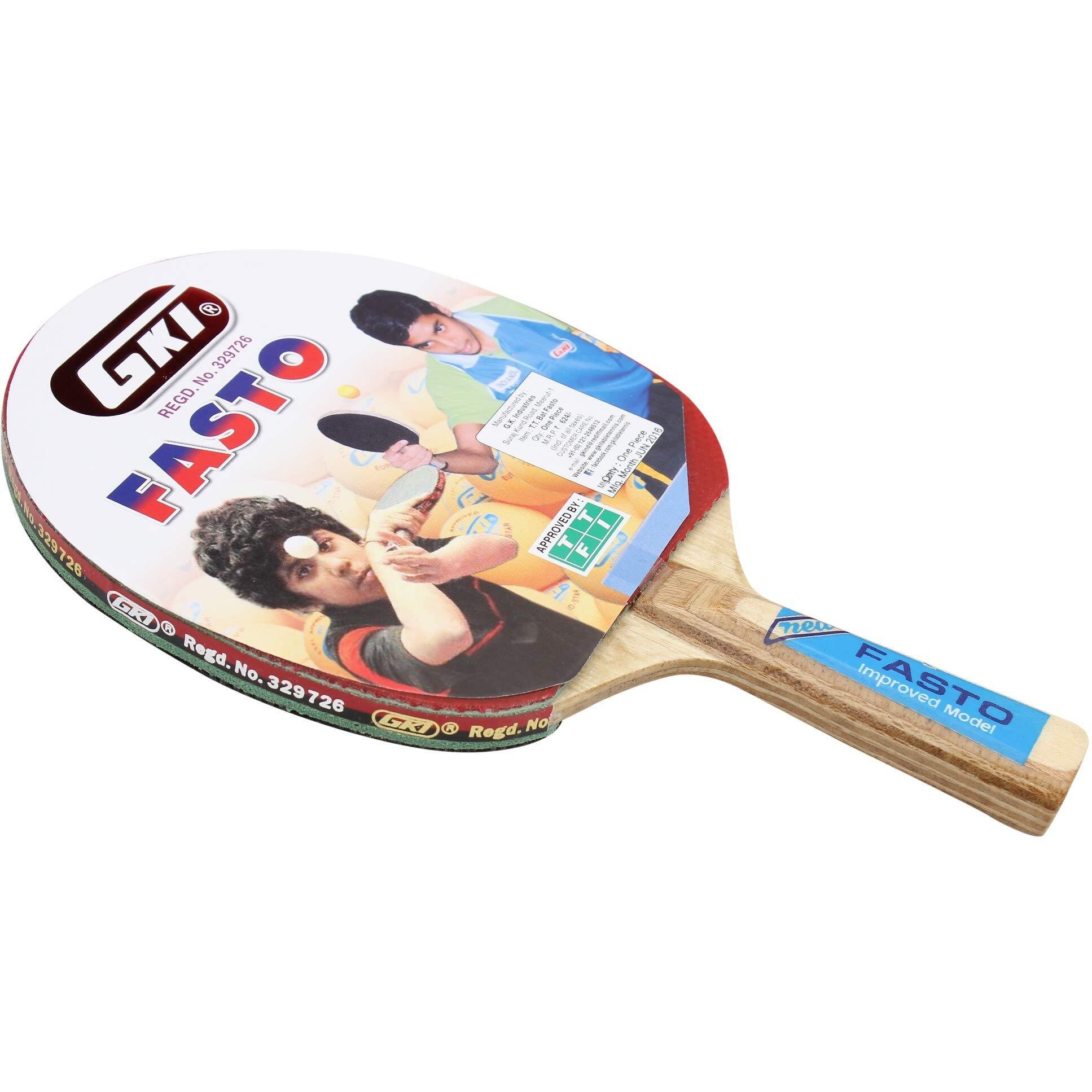 GKI Fasto Table Tennis Racquet, Wood, Red