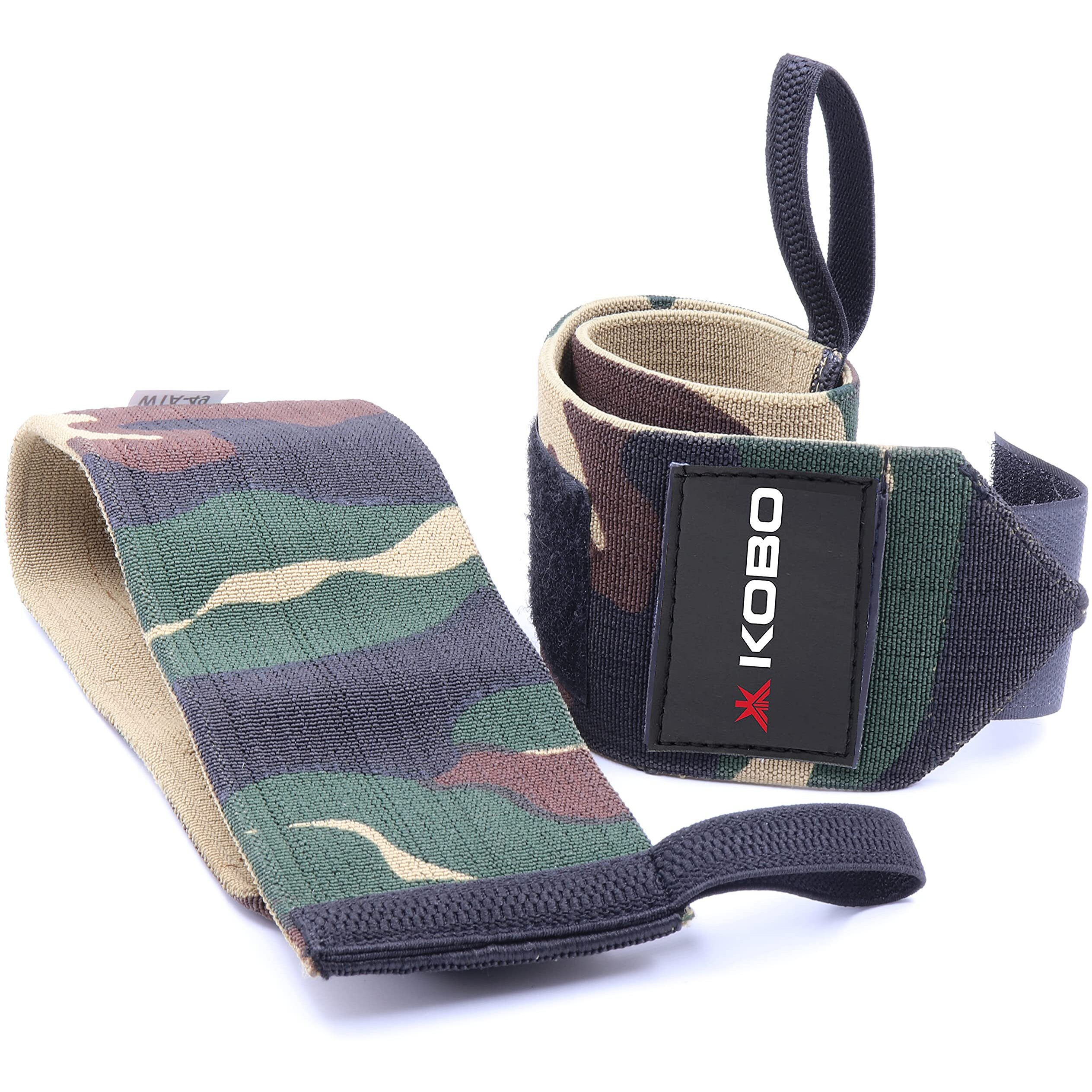 Kobo WTA-49 Super Heavy Wrist Wraps with Thumb Loop - Professional Wrist Support Braces for Men & Women - Weight Lifting Cross Fitness Powerlifting Strength Training