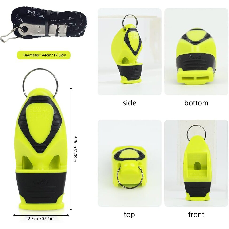 ProberosWhistle for Sports Coach, Sports Whistles with Lanyard, High Pitch whistle, Whistle for Coach, Football Coach, Boxing Referee, Gym Teacher (yellow)