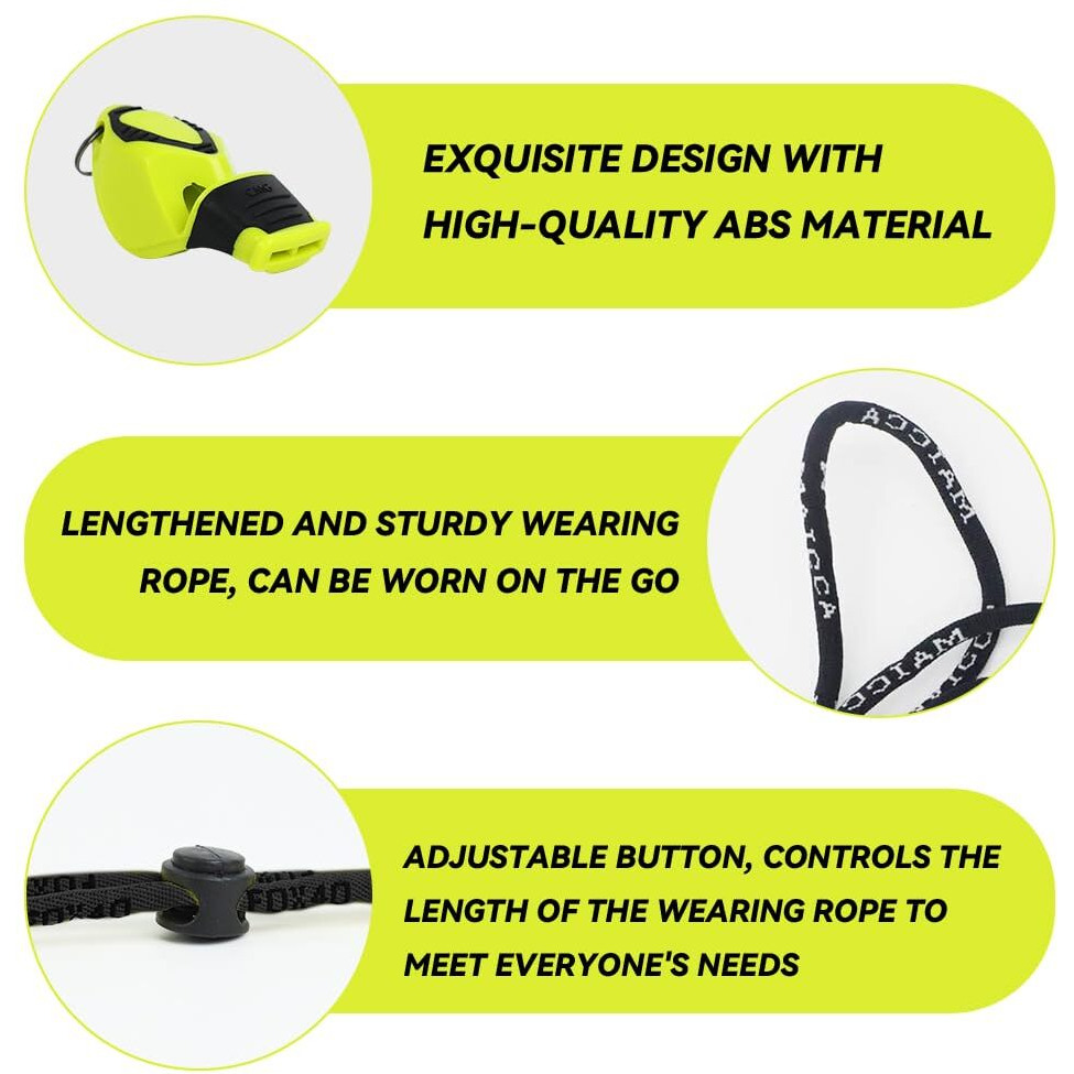 ProberosWhistle for Sports Coach, Sports Whistles with Lanyard, High Pitch whistle, Whistle for Coach, Football Coach, Boxing Referee, Gym Teacher (yellow)