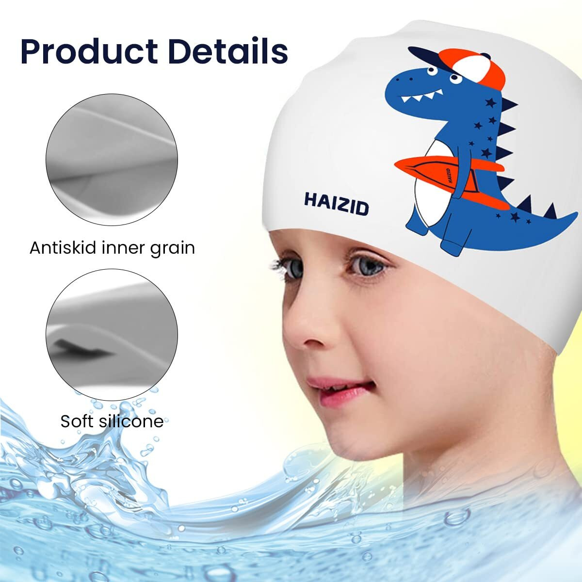 Proberos Kids Swim Caps for Kids, Children, Boys and Girls Aged 2-8, Baby Waterproof Bathing Caps