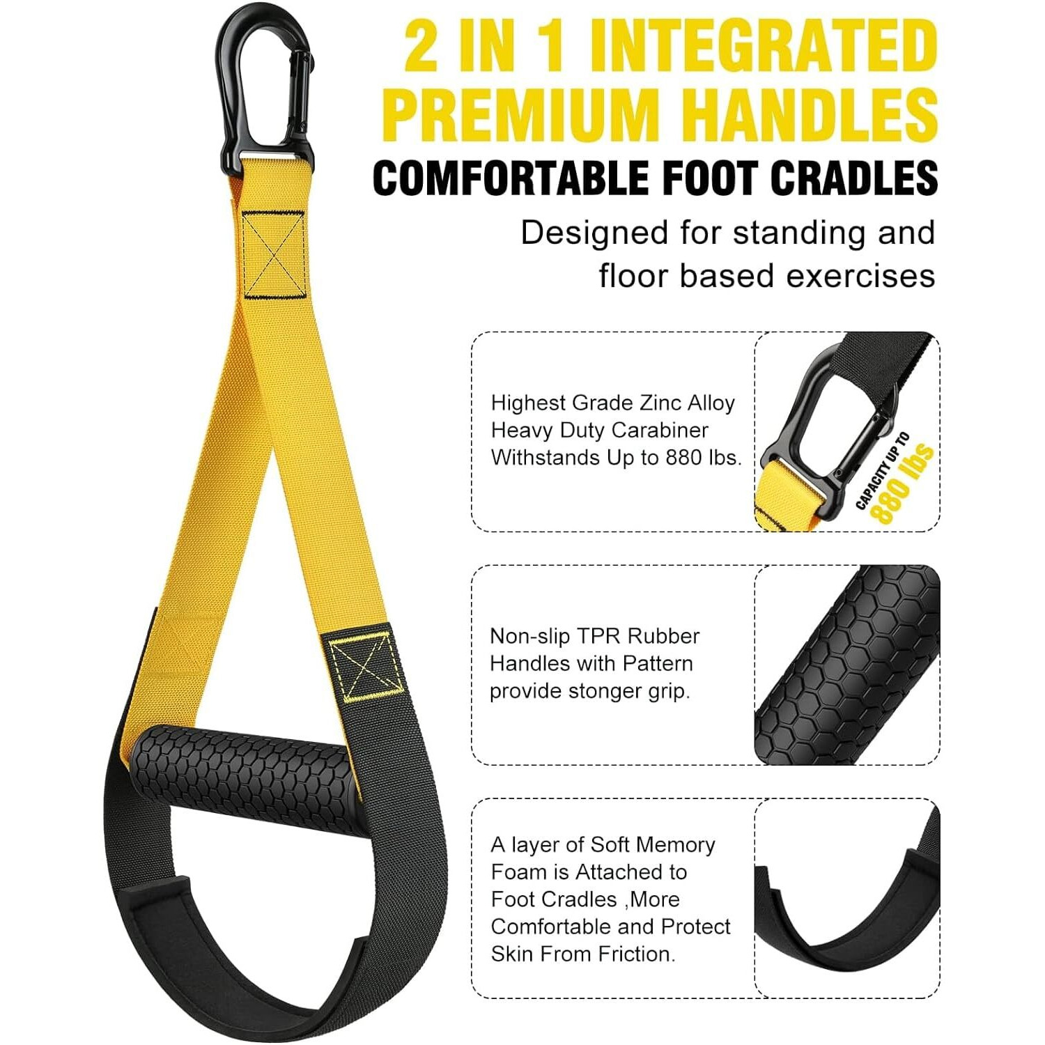 FirstFit Suspension Training Kit, All-in-One Full Body Workouts for Home, Travel, Outdoors, Gym - Bodyweight Resistance System - Build Muscle, Improve Cardio Kit Combo for Men & Women