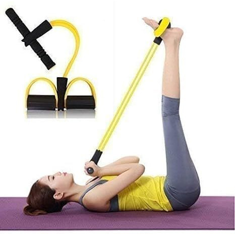 YEKDA Pull Reducer Training Bands 4 Tubes Body Trimmer Pedal Exerciser Yoga Crossfit Exercise, Arm Exercise, Tummy Body Building Training Men and Womens (Pull Reducer)