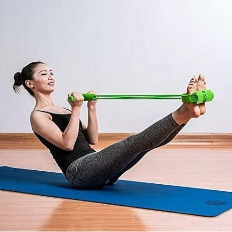 YEKDA Pull Reducer Training Bands 4 Tubes Body Trimmer Pedal Exerciser Yoga Crossfit Exercise, Arm Exercise, Tummy Body Building Training Men and Womens (Pull Reducer)