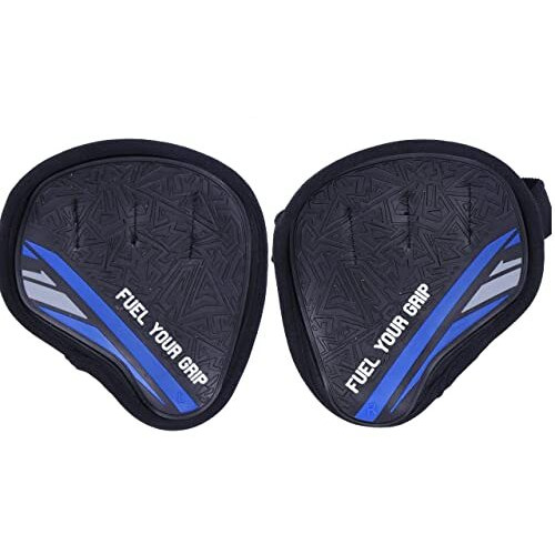 Kobo Weight Lifting Grip Pads/Hand Grips for Pull Ups/Gym Gloves for Functional Fitness Gym & Fitness Gloves, Black/Blue, Free Size