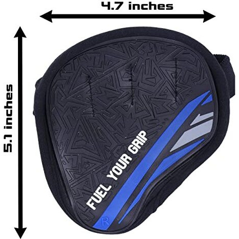 Kobo Weight Lifting Grip Pads/Hand Grips for Pull Ups/Gym Gloves for Functional Fitness Gym & Fitness Gloves, Black/Blue, Free Size